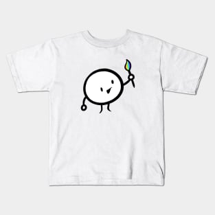 Happy Cute Rainbow Painting Brush Kids T-Shirt